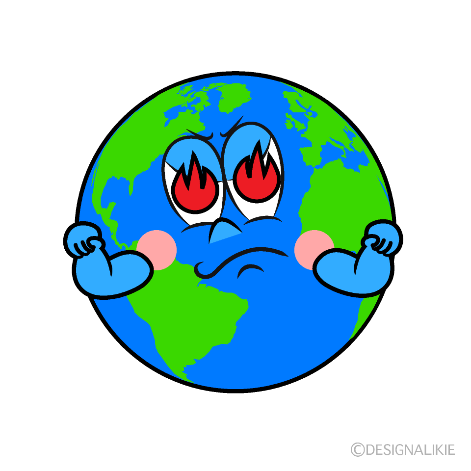 Free Burning Earth Cartoon Image｜Charatoon
