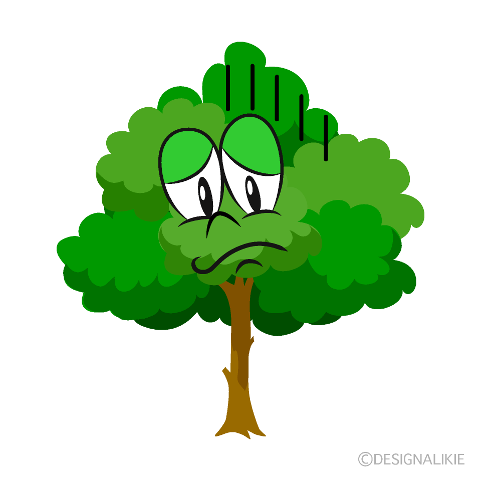 Árbol Deprimido Imágenes Gratis de Personajes de Dibujos Animados｜Charatoon  ES