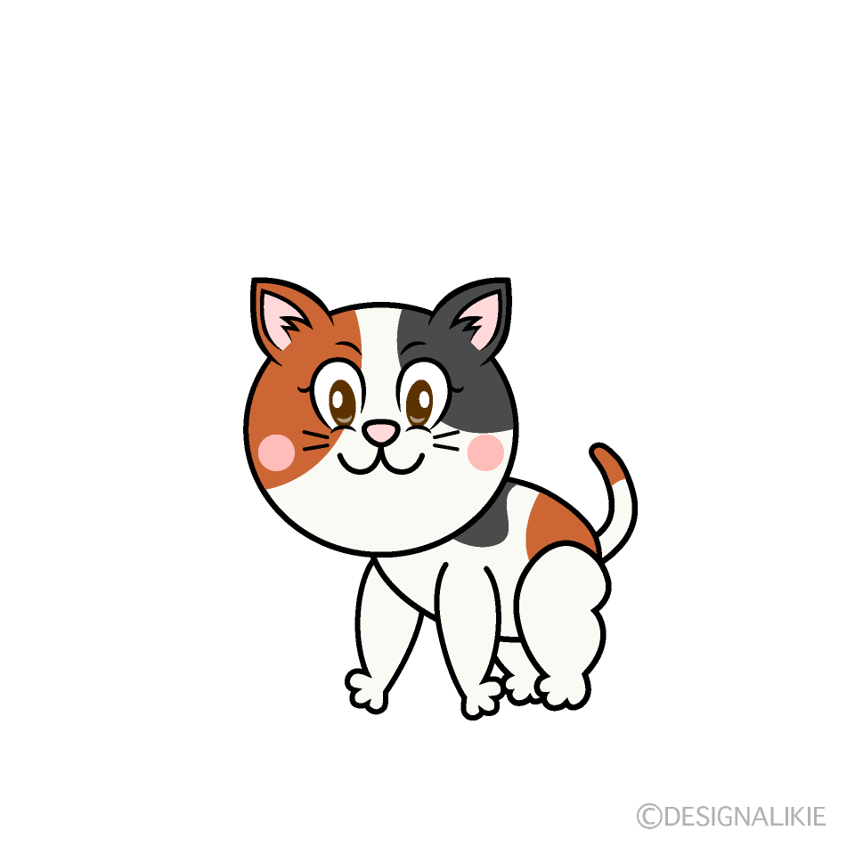 Calico Cat Cartoon Character Image