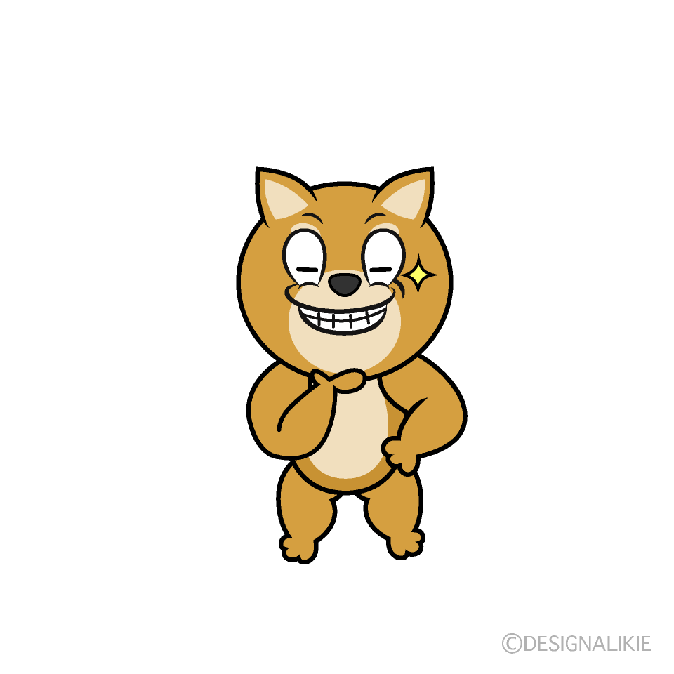 Grinning Shiba Inu Cartoon Character Image