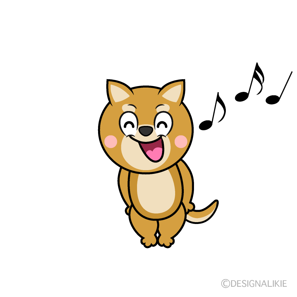 Singing Shiba Inu Cartoon Character Image