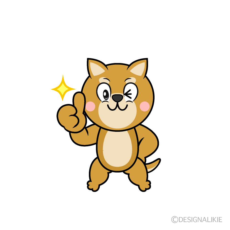 Thumbs up Shiba Inu Cartoon Character Image