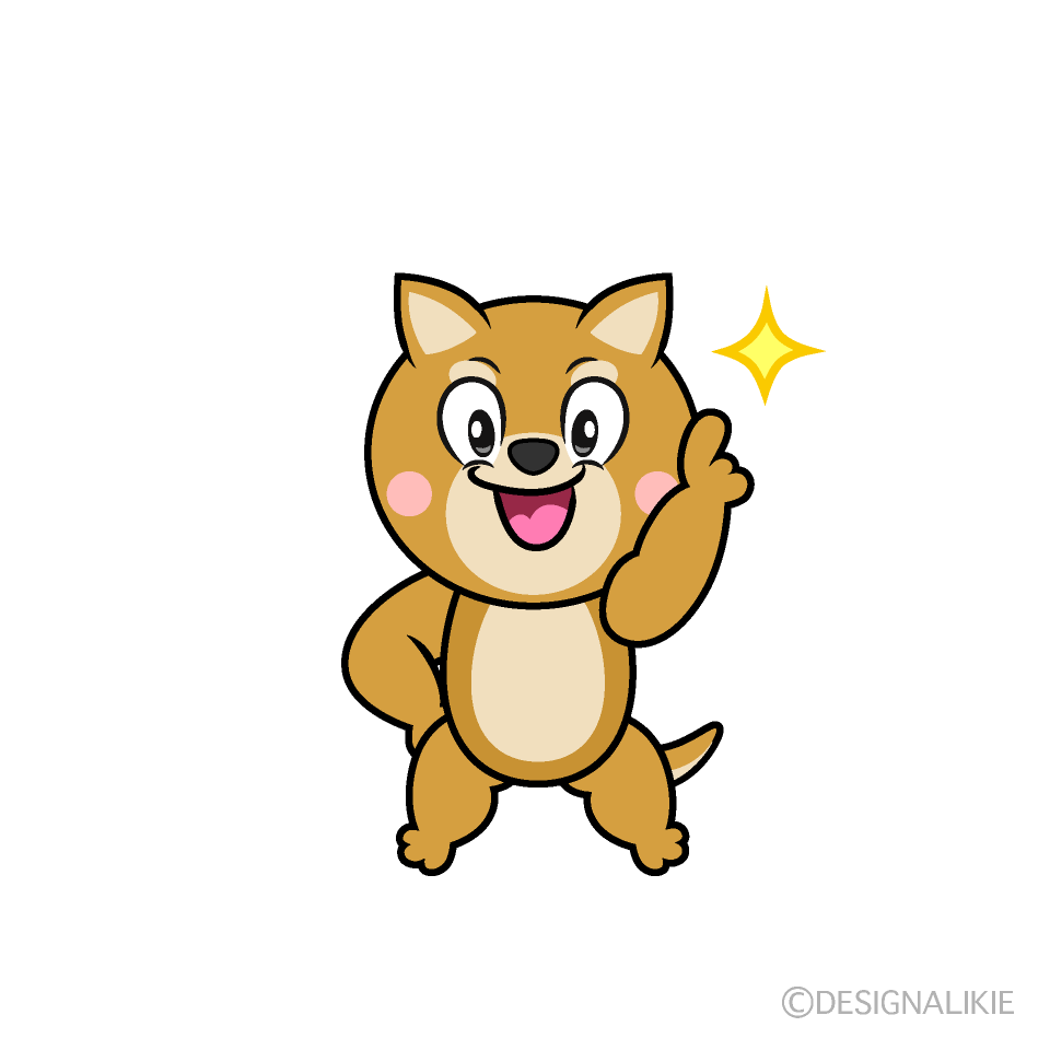 Posing Shiba Inu Cartoon Character Image