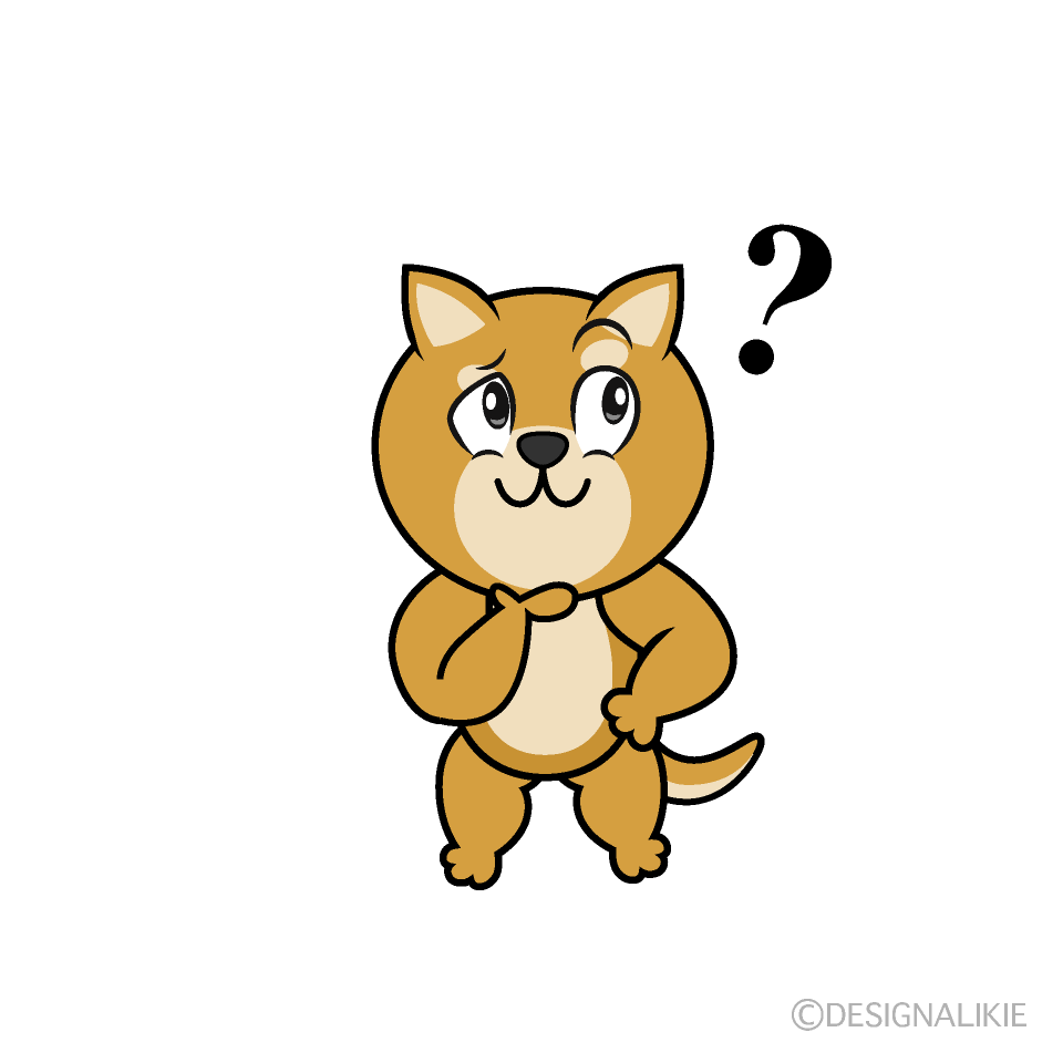 Thinking Shiba Inu Cartoon Character Image