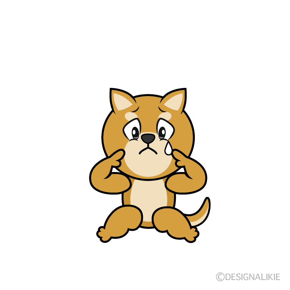 Sad Shiba Inu Cartoon Character Image