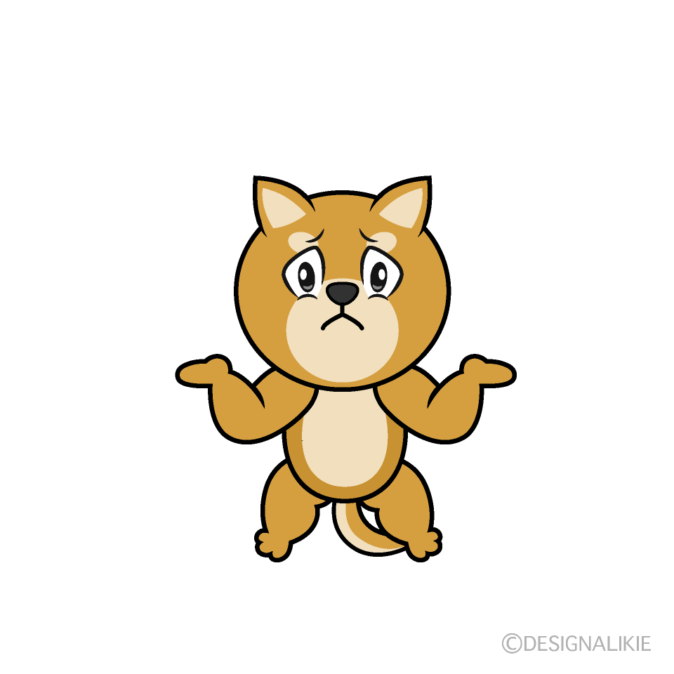 Troubled Shiba Inu Cartoon Character Image