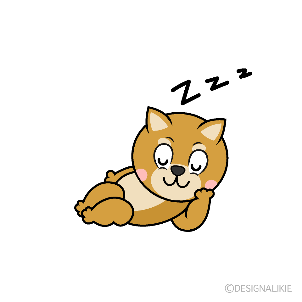 Sleeping Shiba Inu Cartoon Character Image