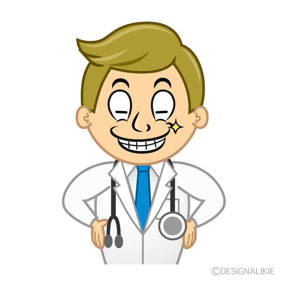 Grinning Doctor Cartoon Character Image