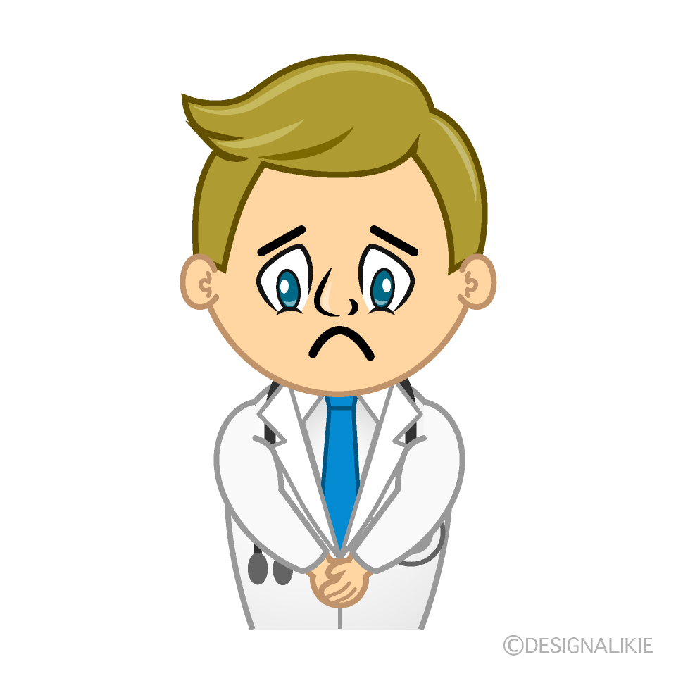 Depressed Doctor Cartoon Character Image