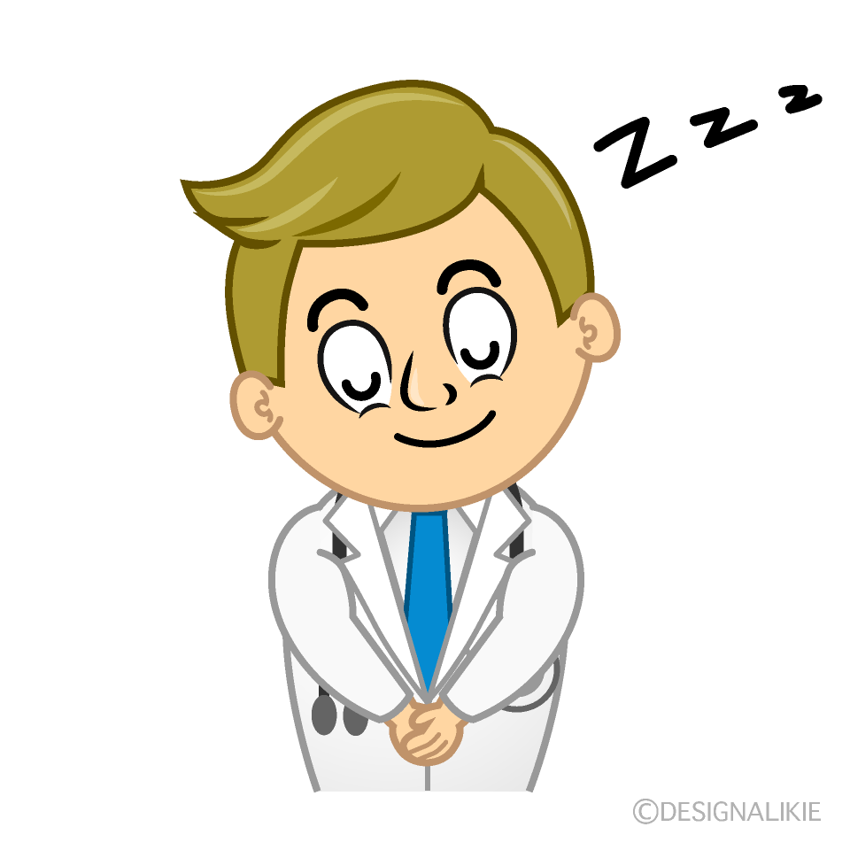 Sleeping Doctor Cartoon Character Image