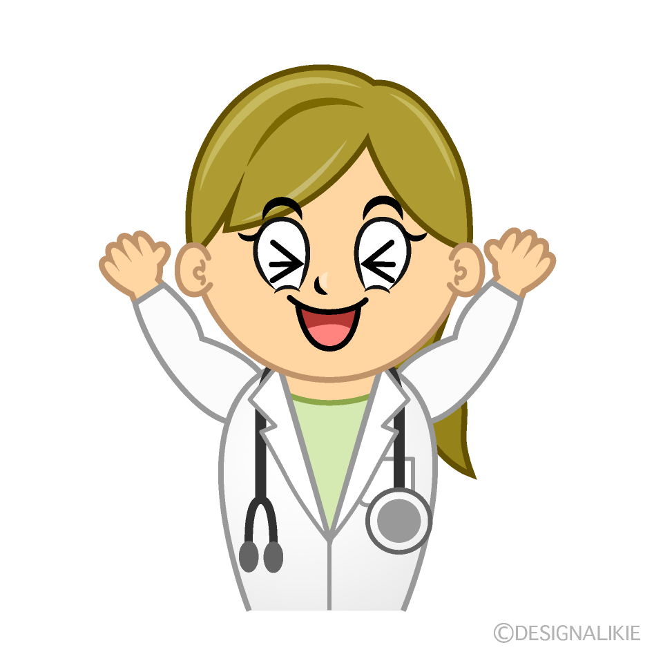 Laughing Female Doctor Cartoon Character Image