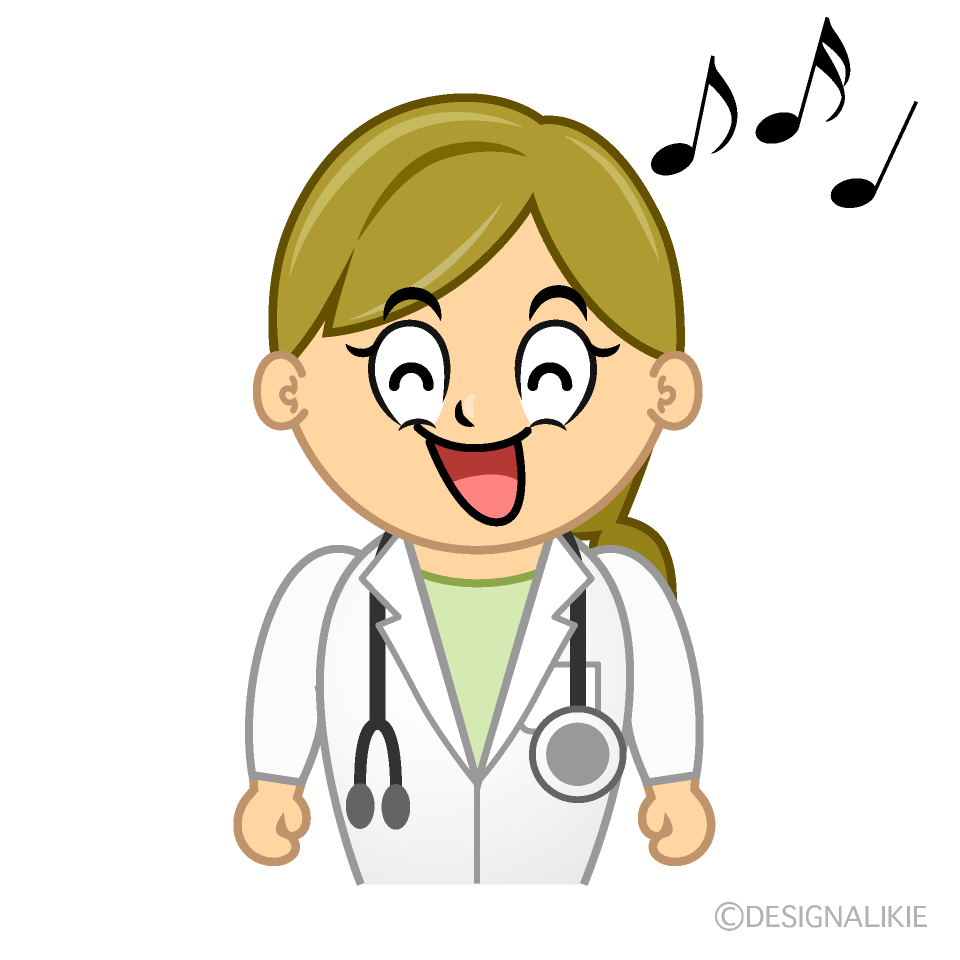 Singing Female Doctor Cartoon Character Image