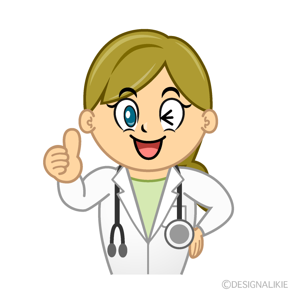 Thumbs up Female Doctor Cartoon Character Image