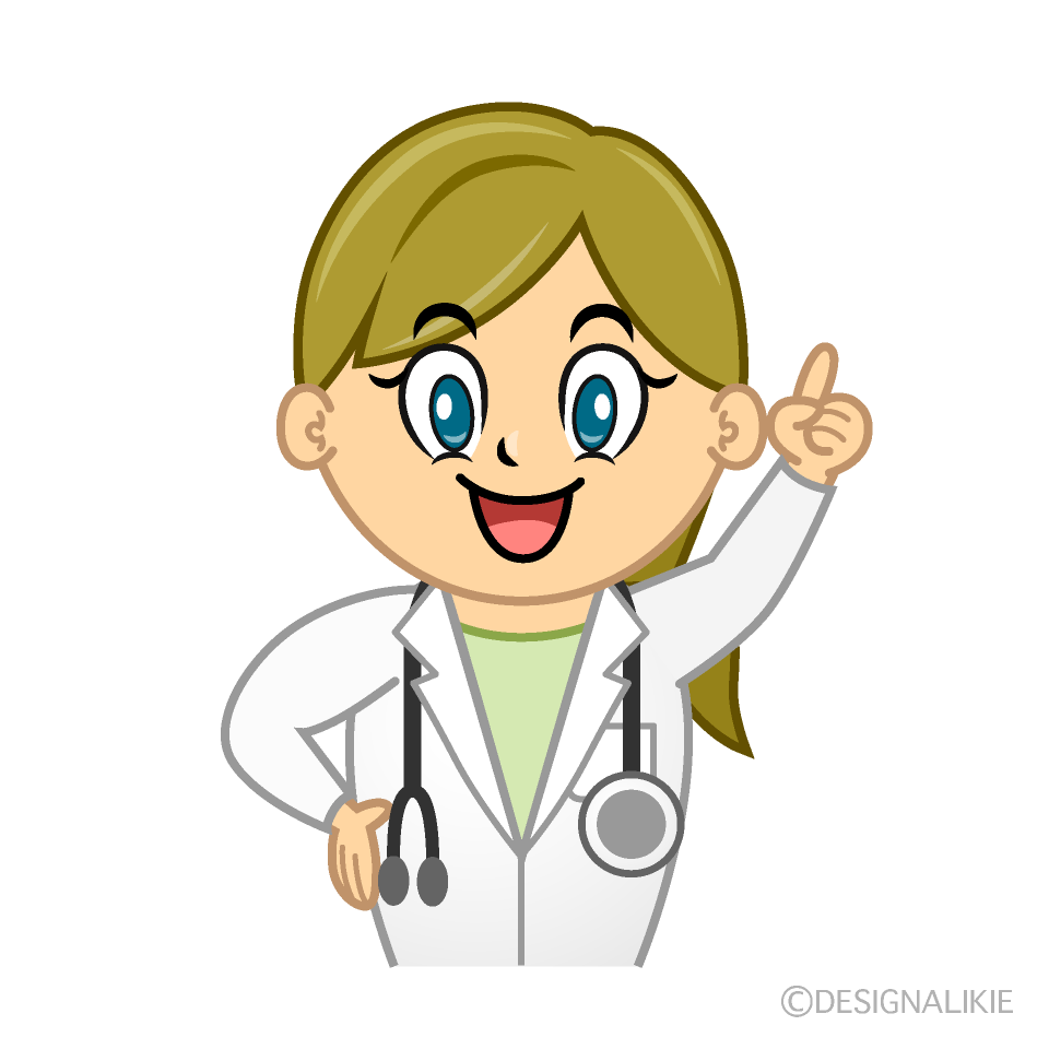 Posing Female Doctor Cartoon Character Image