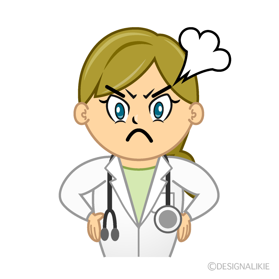 Angry Female Doctor Cartoon Character Image