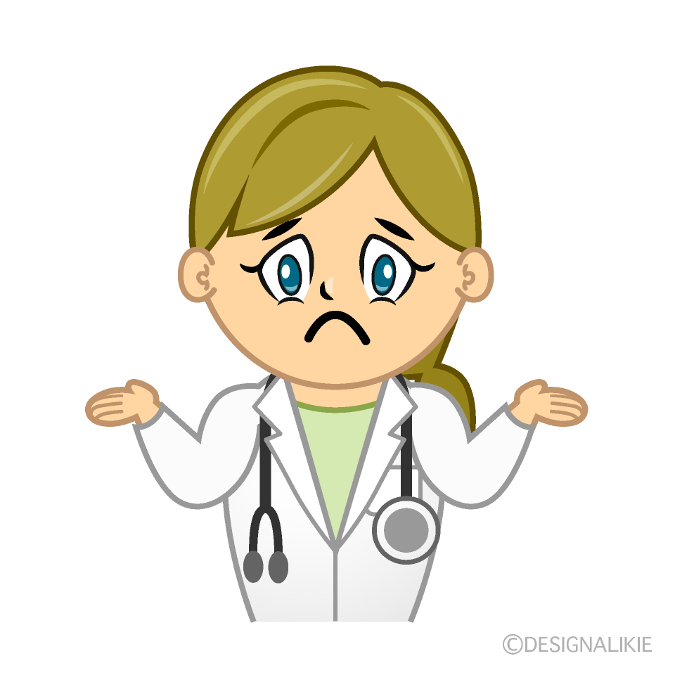 Troubled Female Doctor Cartoon Character Image