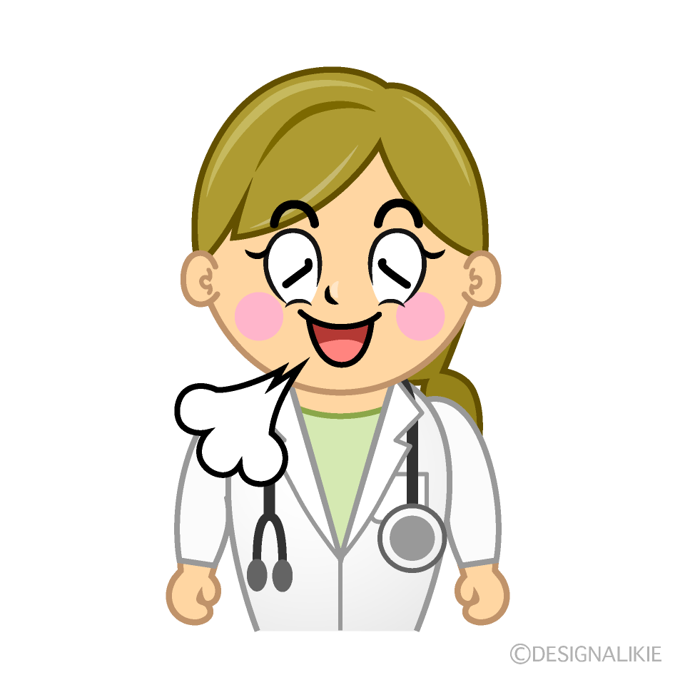 Relaxing Female Doctor Cartoon Character Image