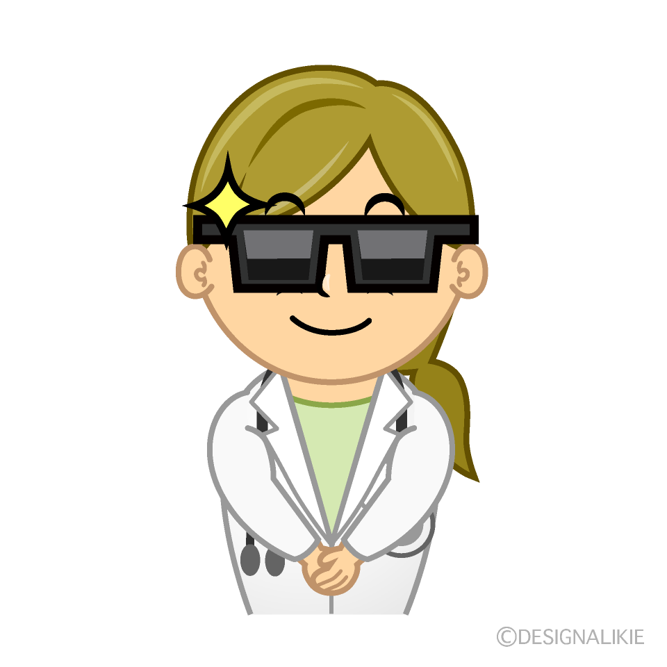 Cool Female Doctor Cartoon Character Image