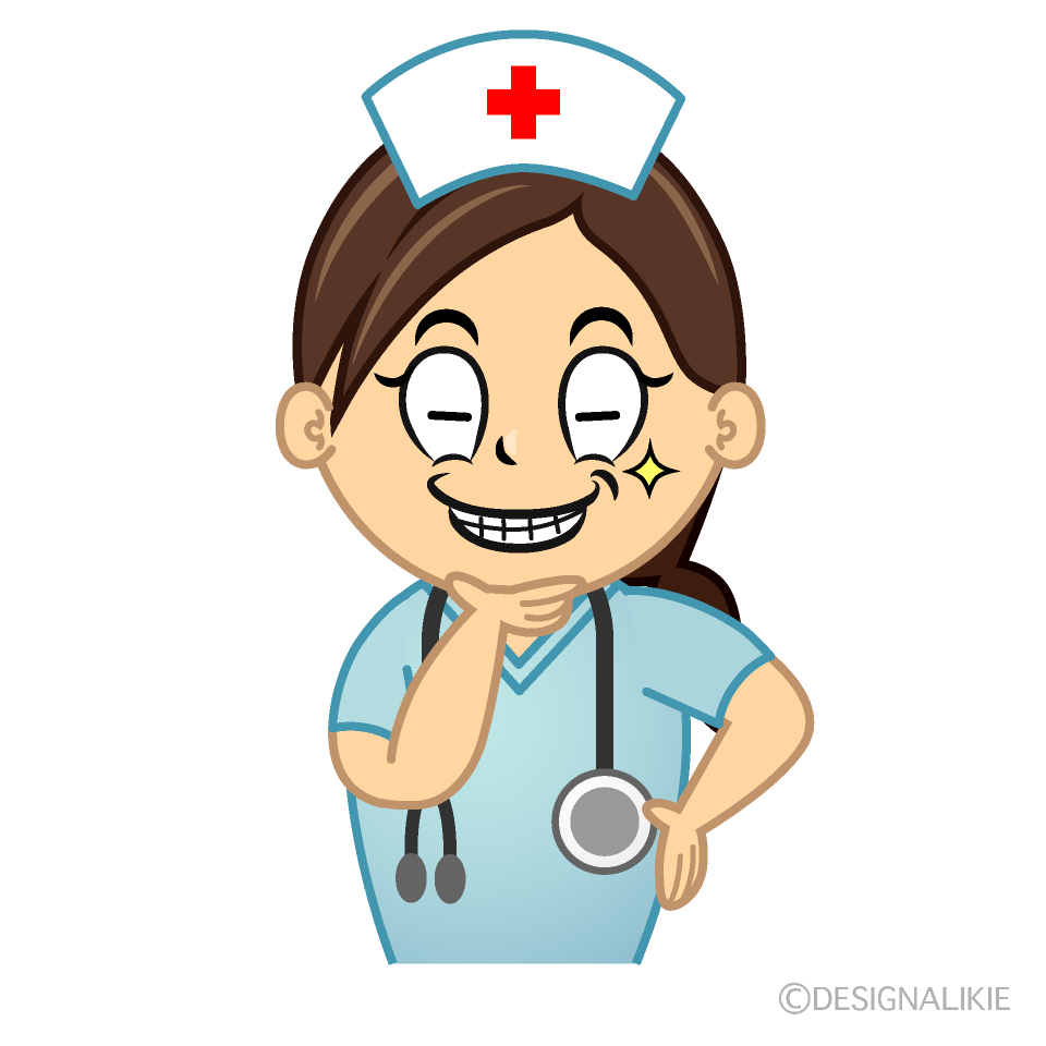 Grinning Nurse Cartoon Character Image