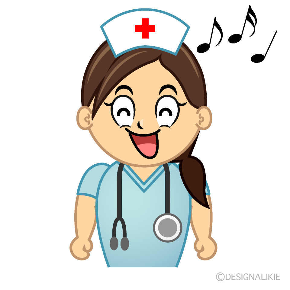 Singing Nurse Cartoon Character Image