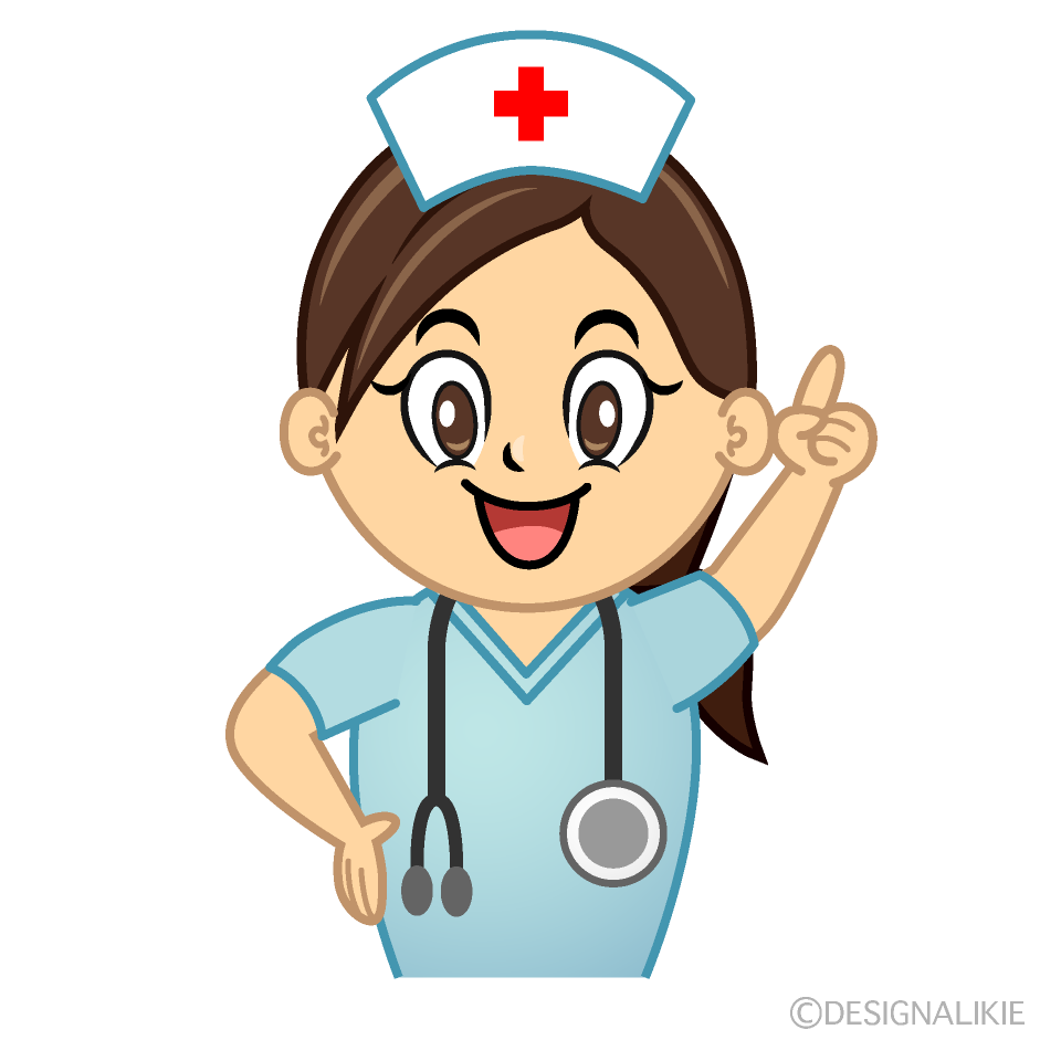 Posing Nurse Cartoon Character Image