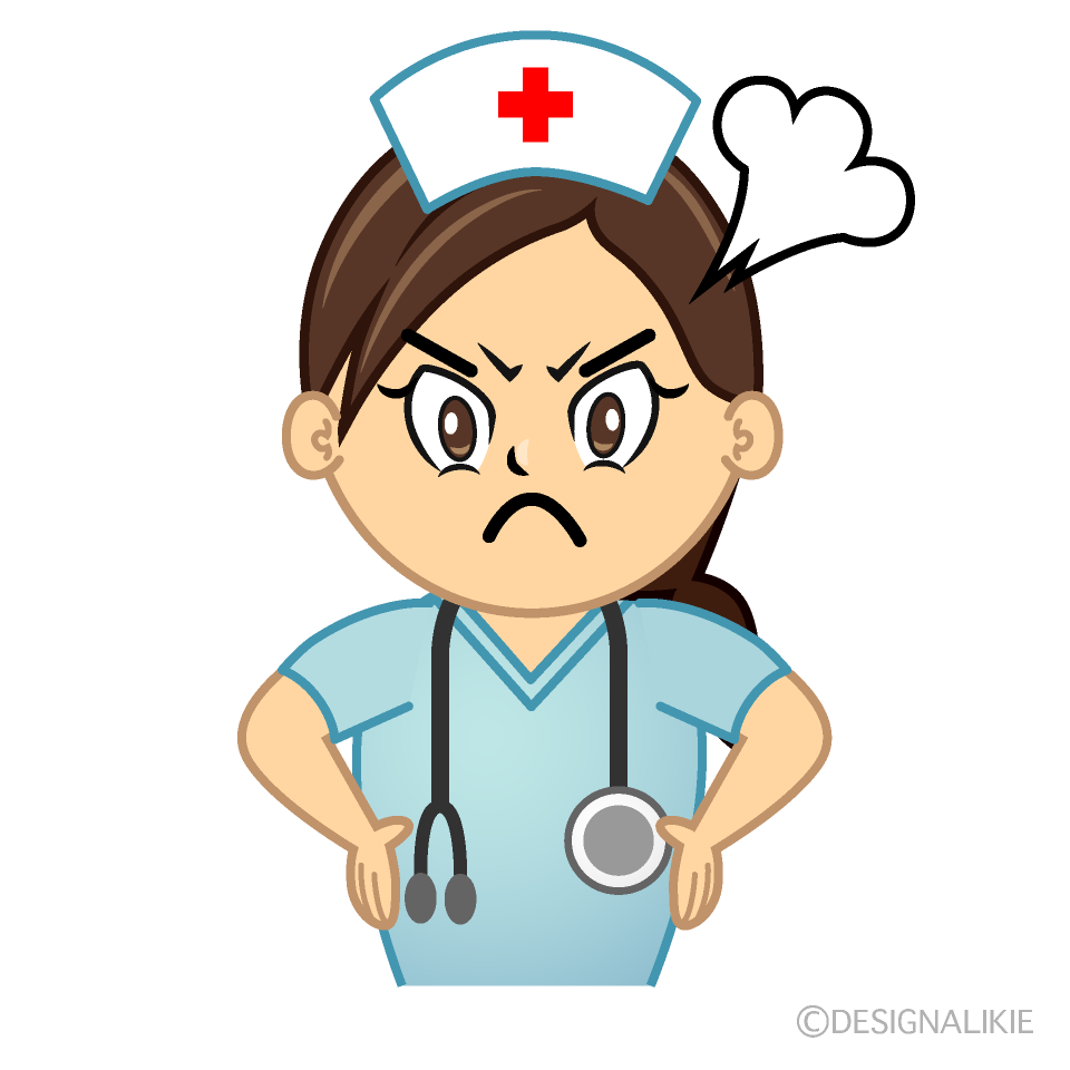 Angry Nurse Cartoon Character Image