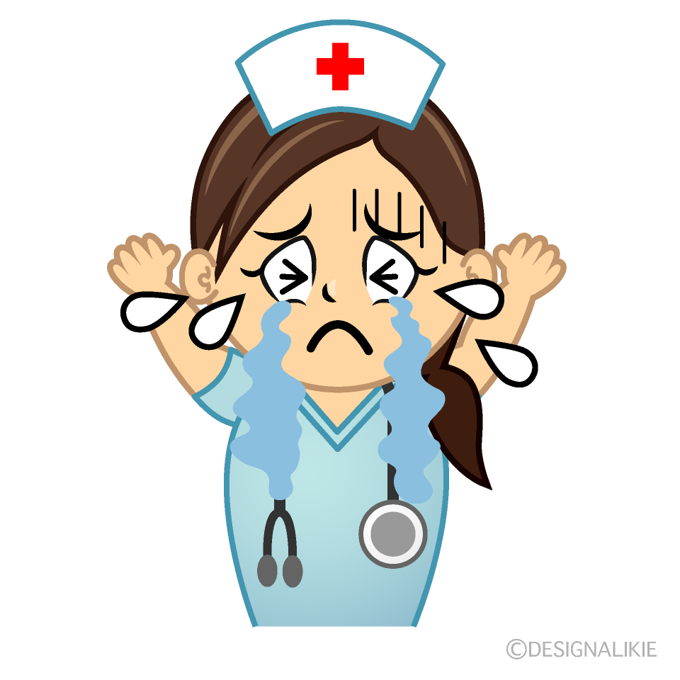 Crying Nurse Cartoon Character Image