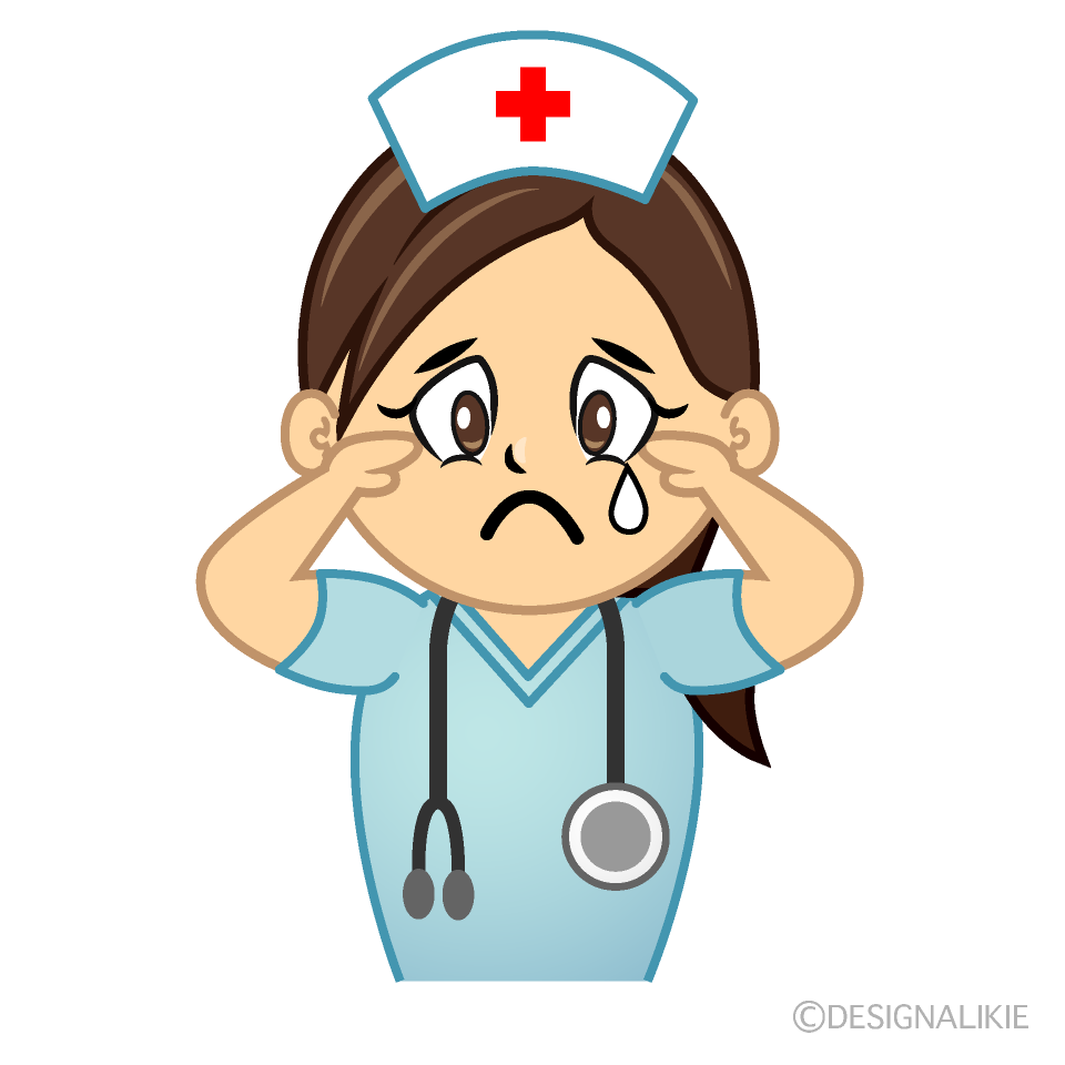 Sad Nurse Cartoon Character Image