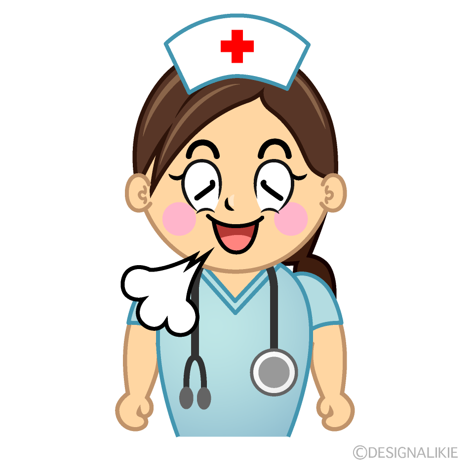 Relaxing Nurse Cartoon Character Image