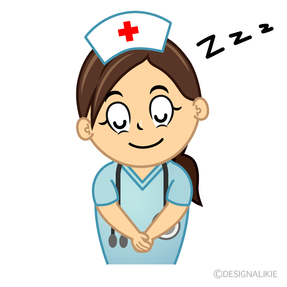 Sleeping Nurse Cartoon Character Image