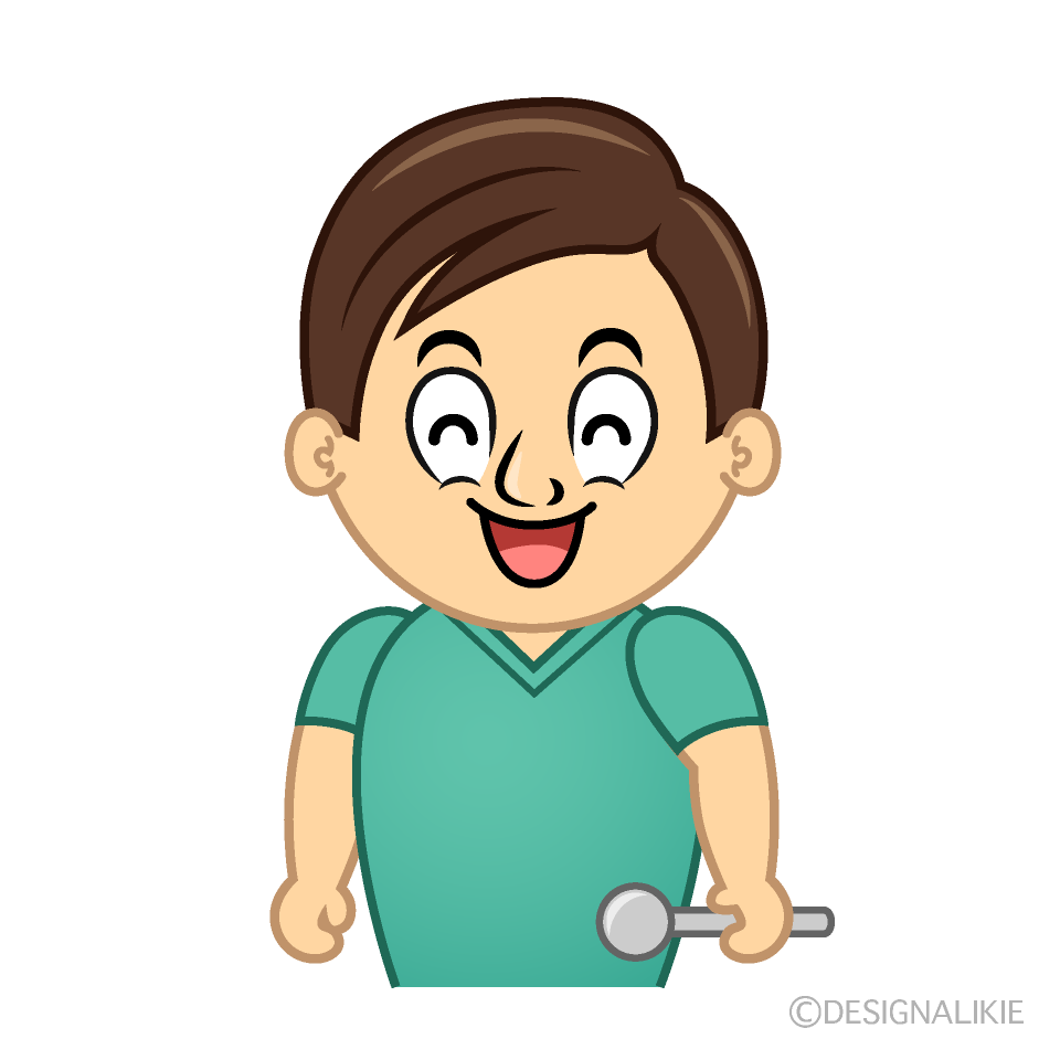 Smiling Dentist Cartoon Character Image