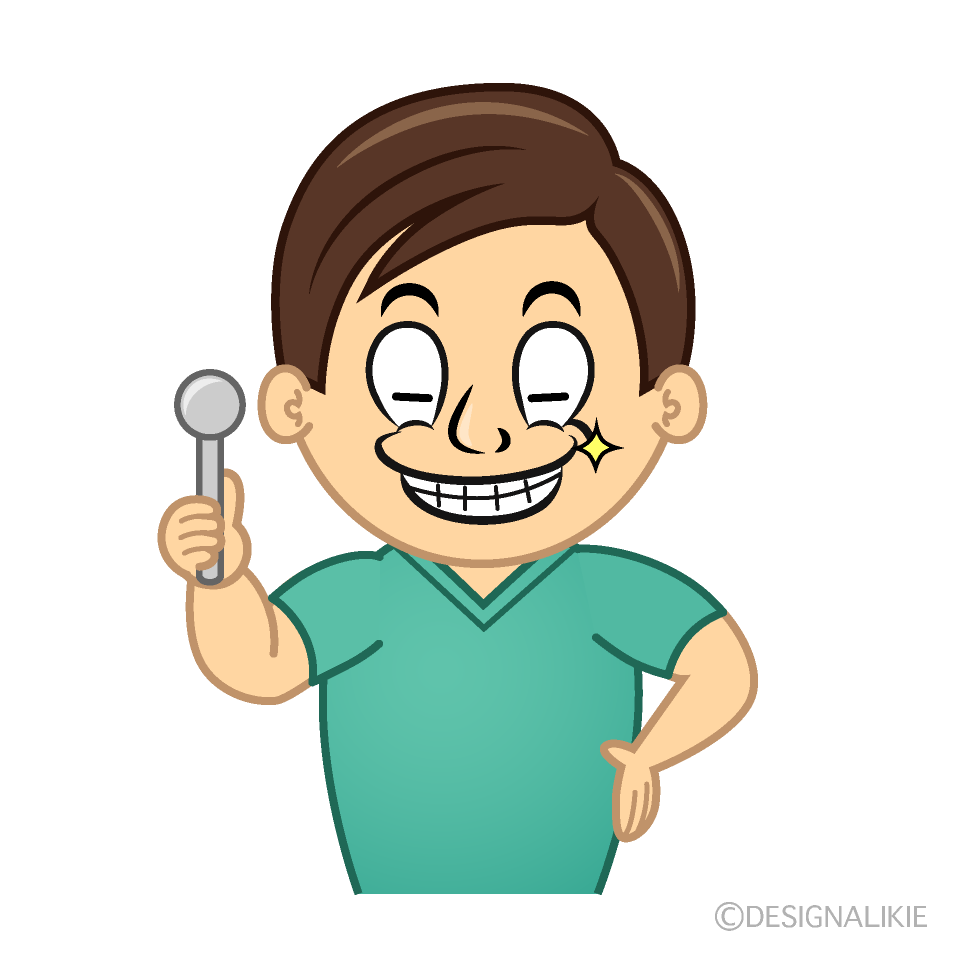 Grinning Dentist Cartoon Character Image