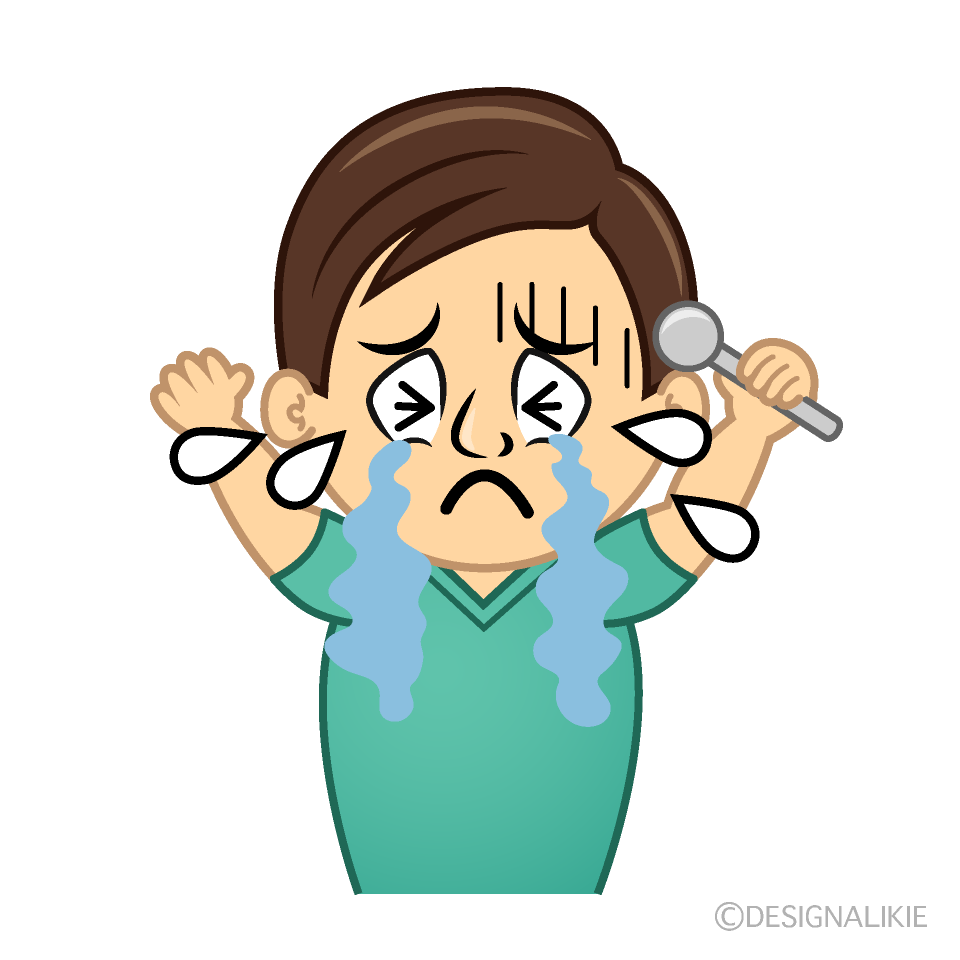 Crying Dentist Cartoon Character Image