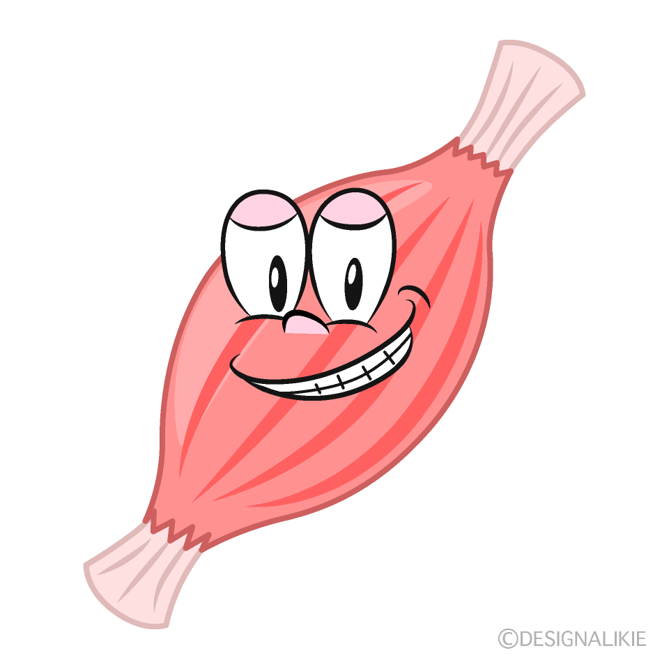 Grinning Muscle Cartoon Character Image