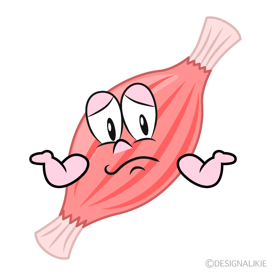 Troubled Muscle Cartoon Character Image