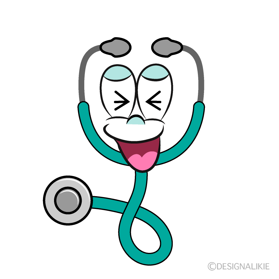 Laughing Stethoscope Cartoon Character Image