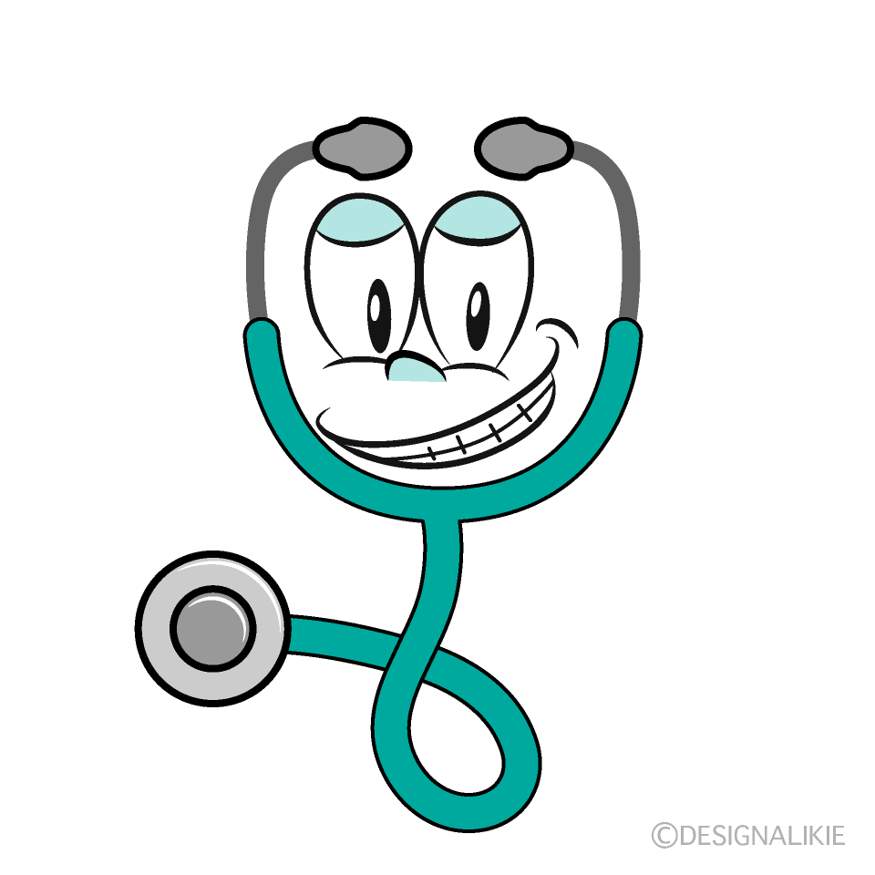 Grinning Stethoscope Cartoon Character Image