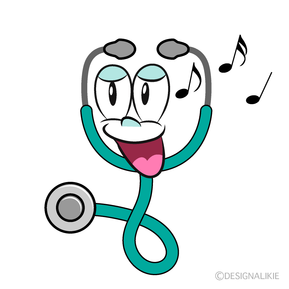 Singing Stethoscope Cartoon Character Image