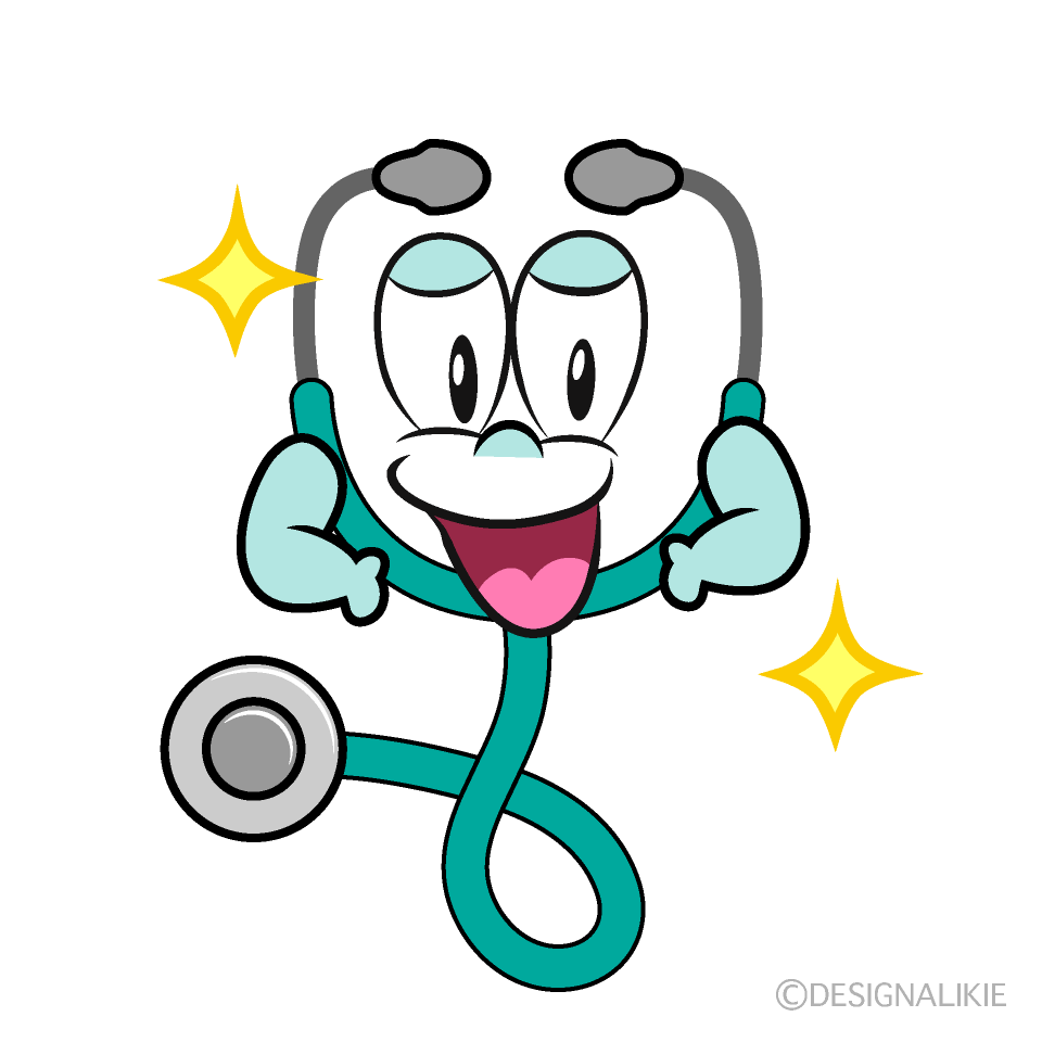 Glitter Stethoscope Cartoon Character Image