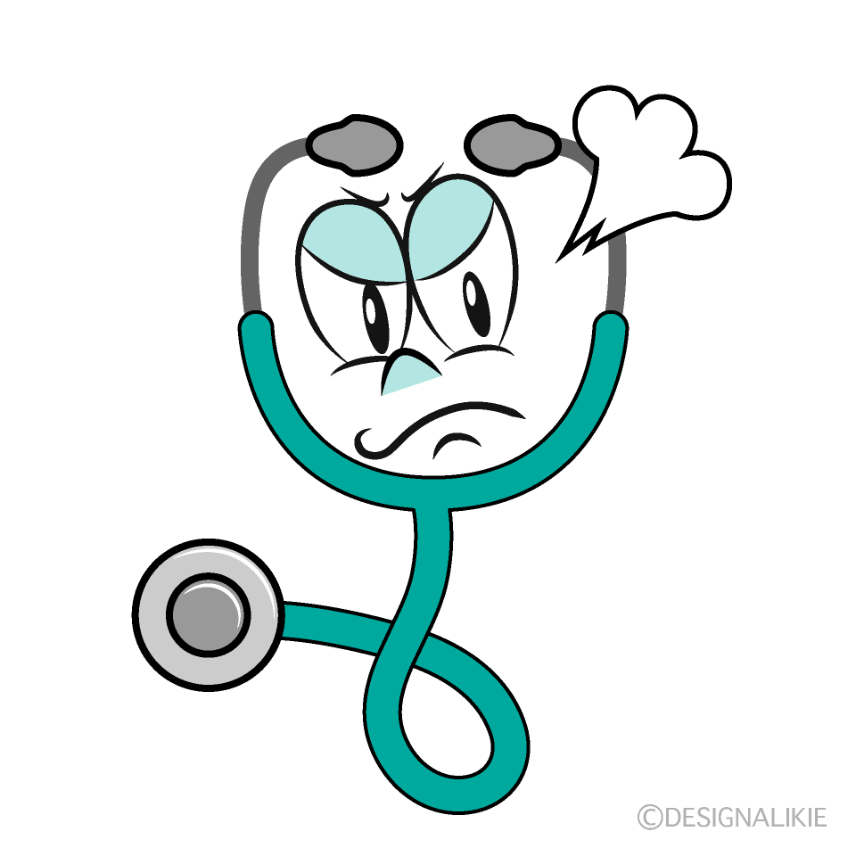 Angry Stethoscope Cartoon Character Image