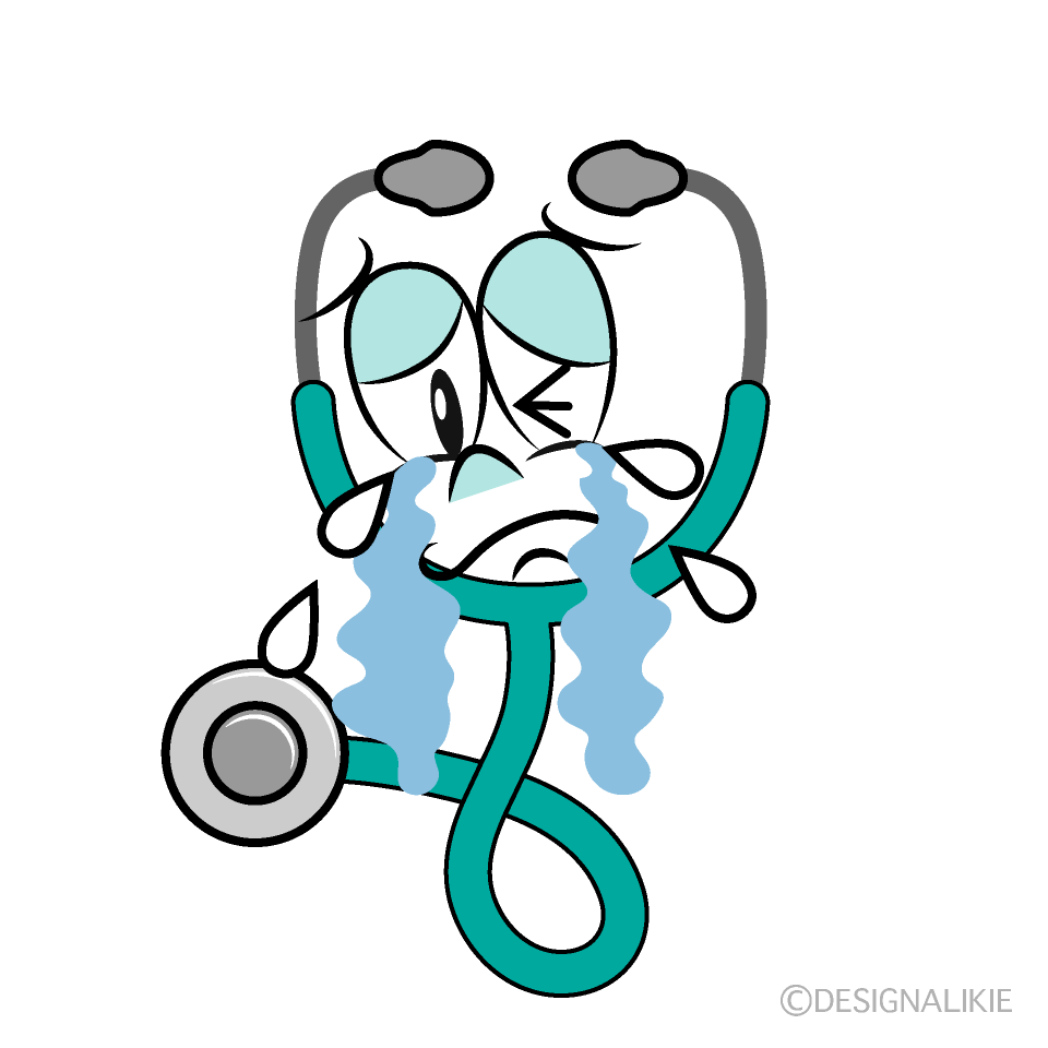 Crying Stethoscope Cartoon Character Image