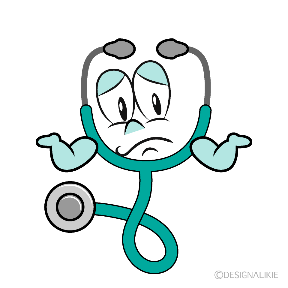 Troubled Stethoscope Cartoon Character Image