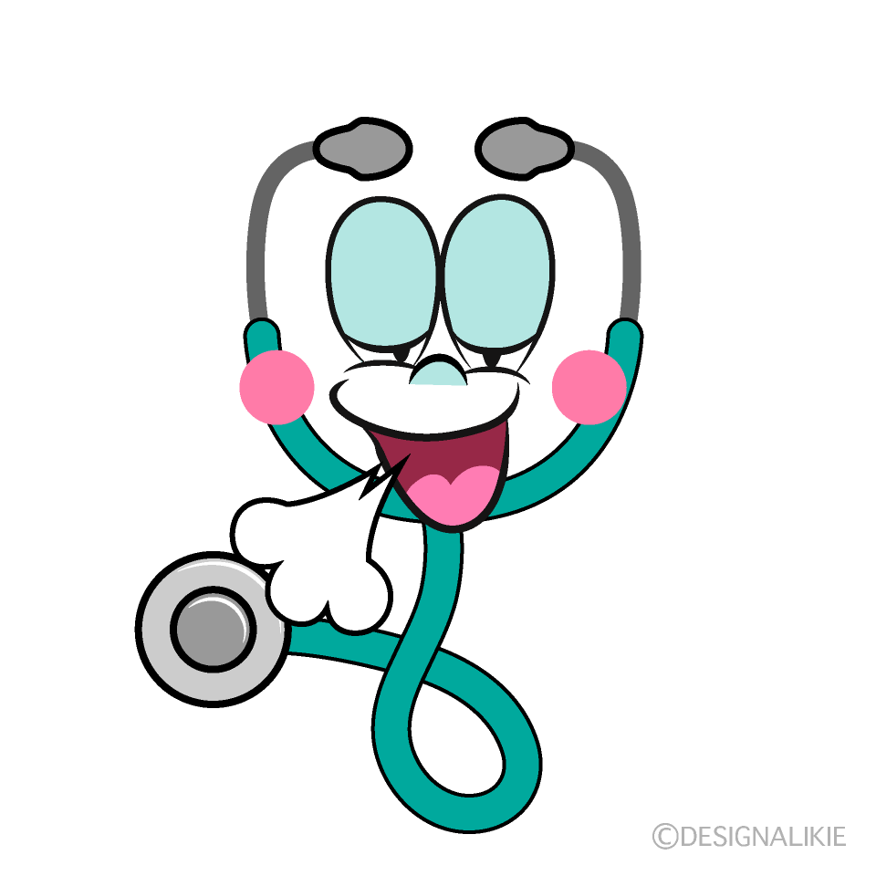 Relaxing Stethoscope Cartoon Character Image