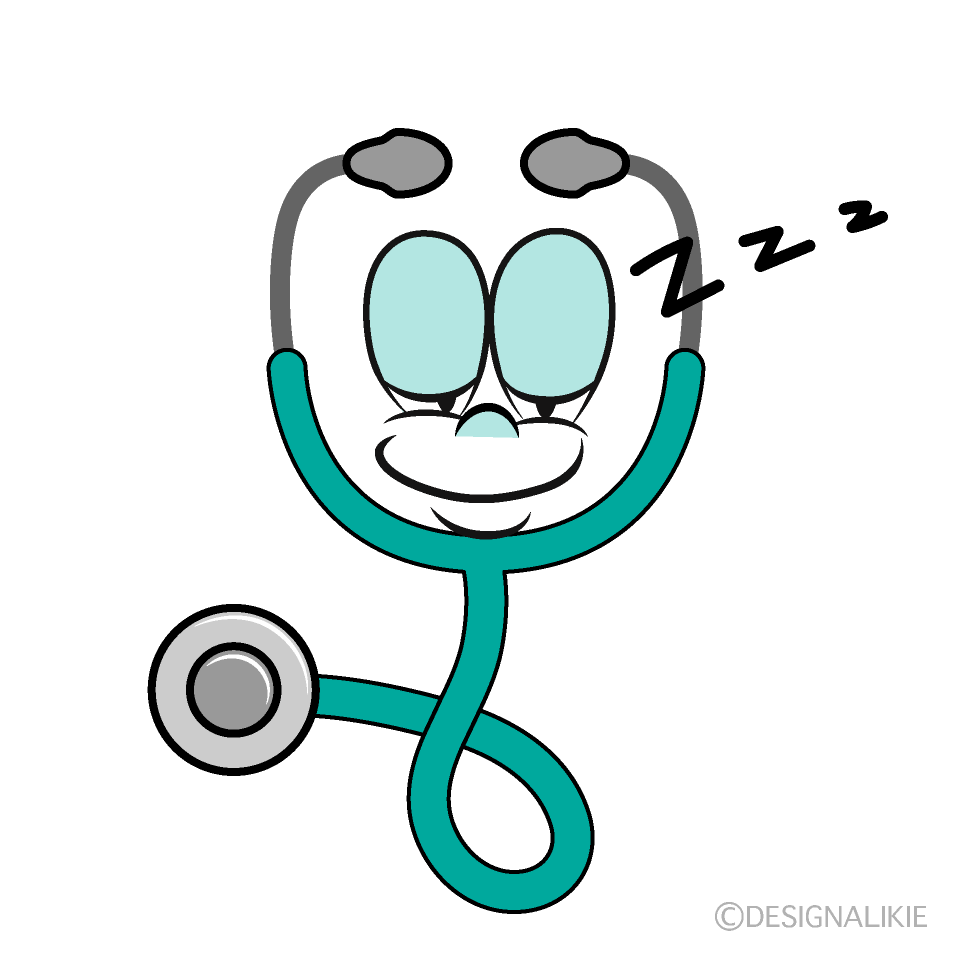 Sleeping Stethoscope Cartoon Character Image