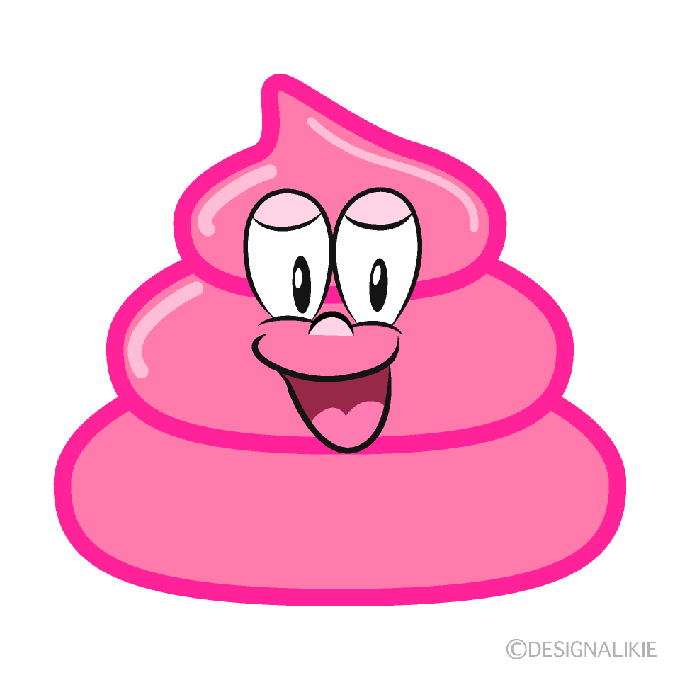 Smiling Pink Poop Cartoon Character Image