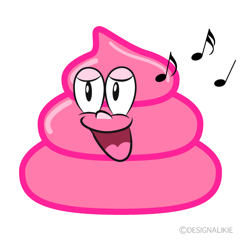 Singing Pink Poop Cartoon Character Image