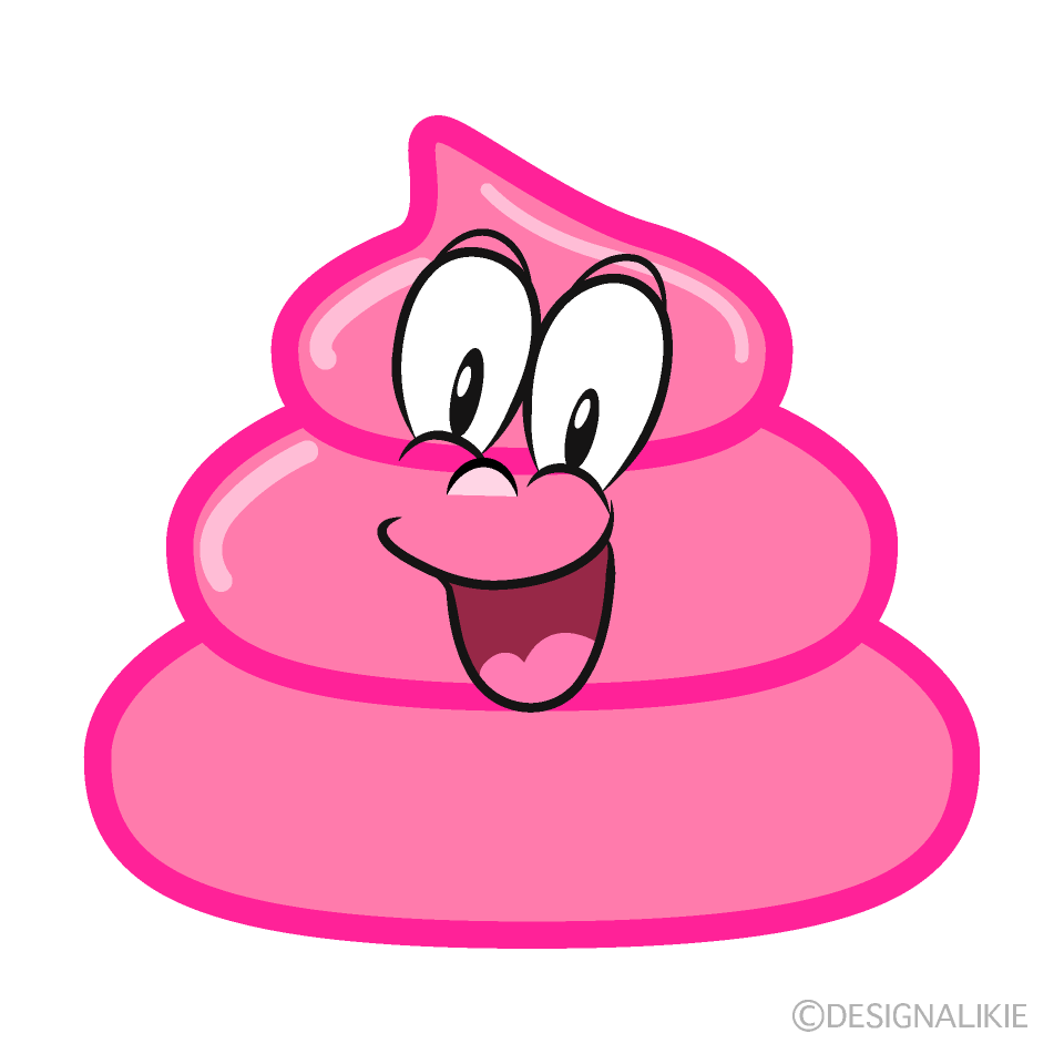 Surprising Pink Poop Cartoon Character Image