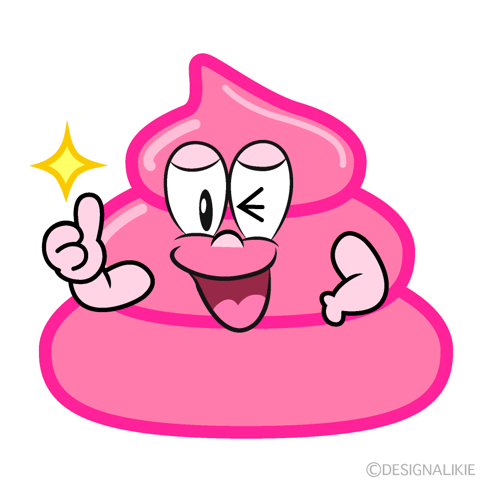 Thumbs up Pink Poop Cartoon Character Image