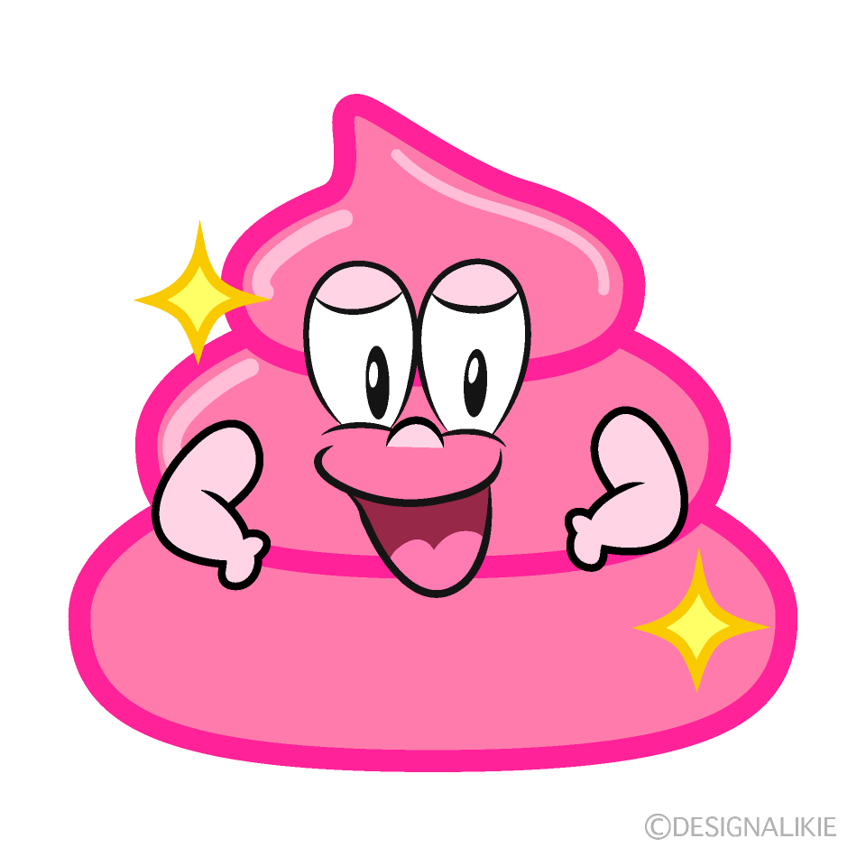 Glitter Pink Poop Cartoon Character Image