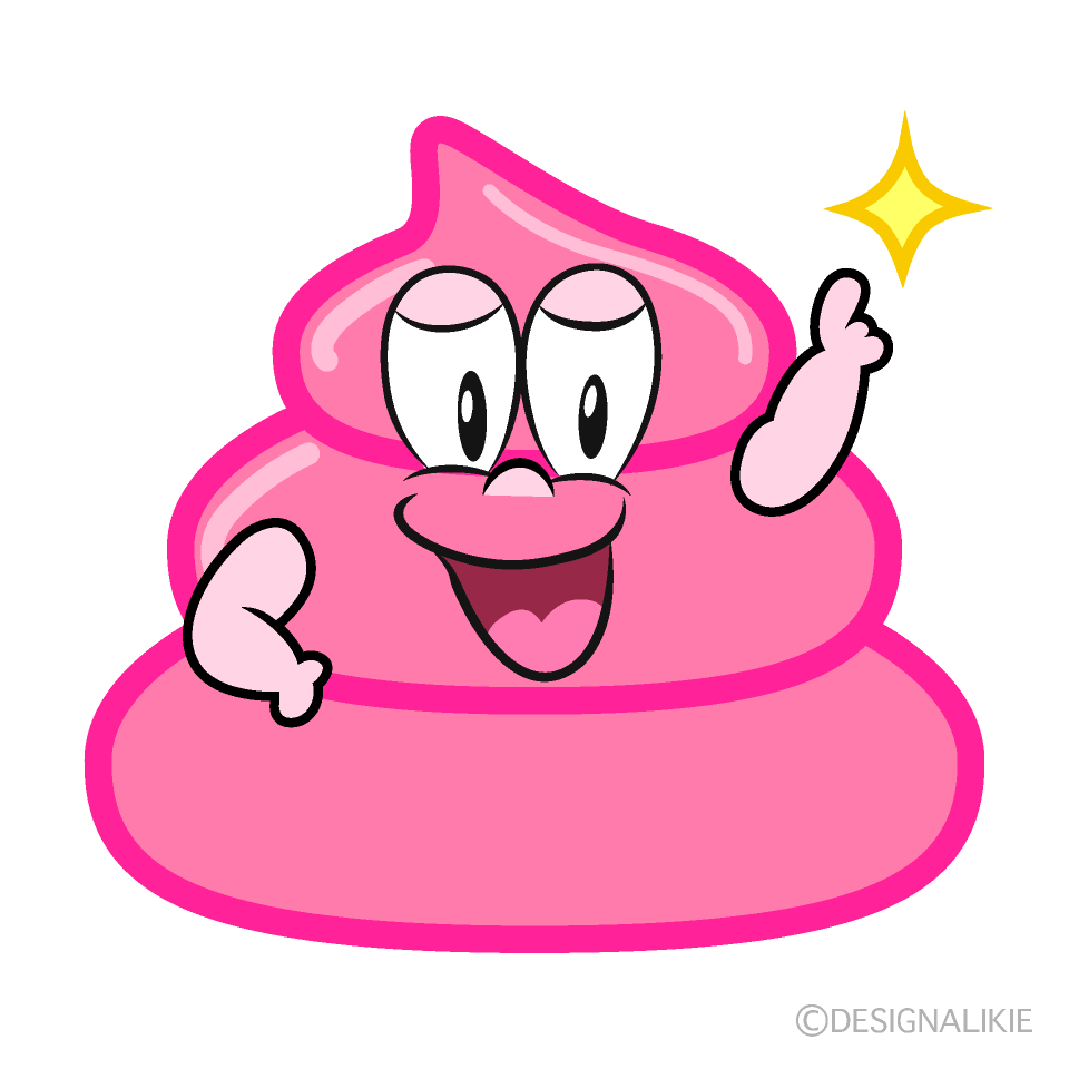 Posing Pink Poop Cartoon Character Image